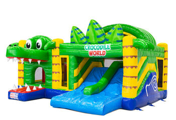 Multiplay Doubleslide bouncy castle with two slides in crocodile theme