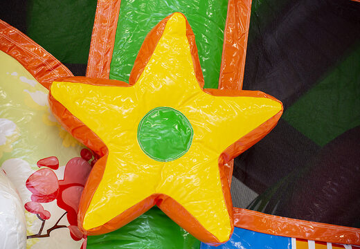 Medium inflatable multiplay bouncer in unicorn theme for children. Order inflatable bouncers online at JB Inflatables UK