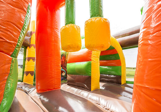 Order medium inflatable multiplay bouncer in dinoworld theme with slide for children. Buy inflatable bouncers online at JB Inflatables UK