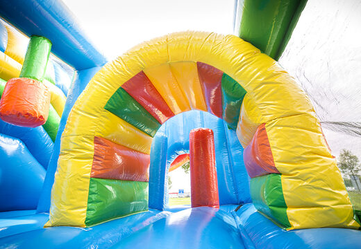 Multiplay sea bouncer with a slide, fun objects on the jumping surface and eye-catching 3D objects for kids. Order inflatable bouncers online at JB Inflatables UK