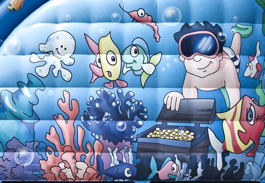 Get your Wave themed inflatable slide with a wavy sliding surface and fun underwater world prints for kids. Buy inflatable slides now online at JB Inflatables UK