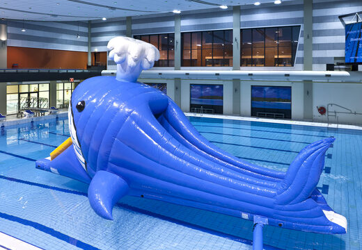 Spectacular Obstacle Run in whale theme with challenging obstacle objects for both young and old. Buy inflatable pool games now online at JB Inflatables UK