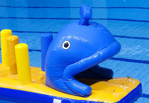 Inflatable whale run assault course with fun 3D obstacles for both young and old. Order inflatable obstacle courses online now at JB Inflatables UK