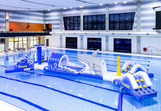 Buy a unique double haairun inflatable obstacle course for both young and old. Order inflatable pool games now online at JB Inflatables UK