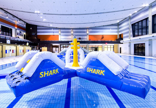 Order a double hair run obstacle course for both young and old. Buy inflatable pool obstacle courses online now at JB Inflatables UK