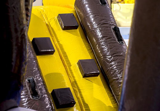 Unique airtight inflatable play island in pirate theme with a vine, climbing tower, round slide and obstacles for both young and old. Buy inflatable pool games now online at JB Inflatables UK