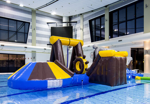 Buy an inflatable airtight pirate play island with a vine, climbing tower, round slide and obstacles for both young and old. Order inflatable pool games now online at JB Inflatables UK