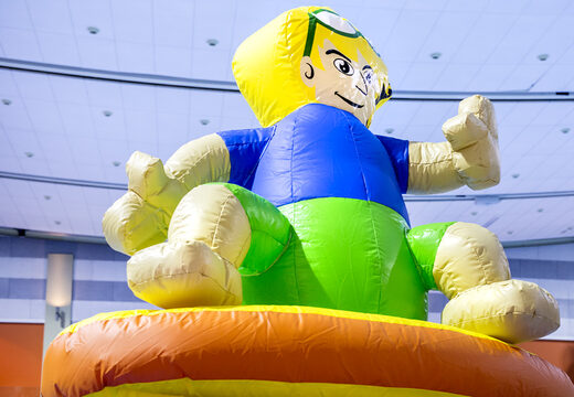 Order an airtight inflatable play island in a surfer theme with a vine, climbing tower, round slide and obstacles for both young and old. Buy inflatable pool games now online at JB Inflatables UK