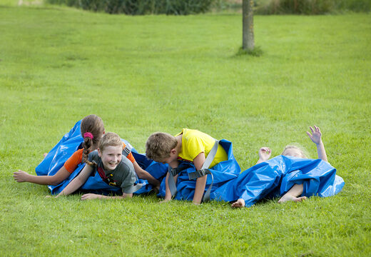 Buy blue party pants that can seat 4 people for both old and young. Order inflatable items online at JB Inflatables UK