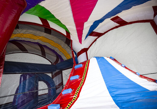 Buy indoor inflatable multiplay bouncer with slide in candyland theme for kids. Order inflatable bouncers online at JB Inflatables UK