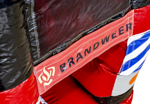 Buy a bouncy castle in the fire department theme with a slide and 3D objects for children. Order bouncy castles online at JB Inflatables UK