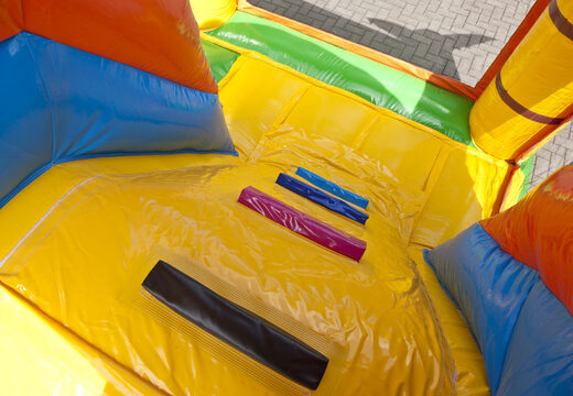 Pirate ship themed bouncer with slide, fun objects on the jumping surface and striking 3D objects for children. Buy inflatable bouncers online at JB Inflatables UK