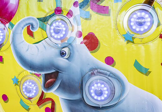 IPS Splash Wall inflatable in Party theme - detail with a water spray at the top for both young and old. Buy inflatable IPS Splash Walls now online at JB Inflatables UK 