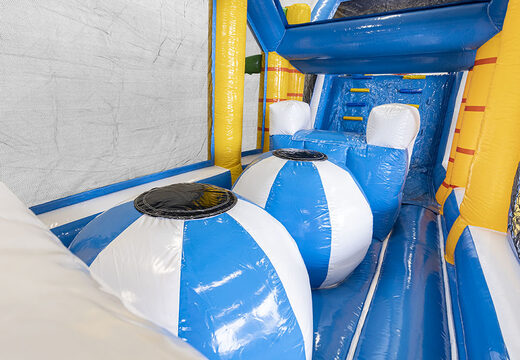 Surf inflatable 19m obstacle course with matching 3D objects for kids. Buy inflatable obstacle courses online now at JB Inflatables UK