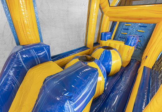 Order modular 19 meter marble obstacle course with matching 3D objects and double courses in different themes for kids. Buy inflatable obstacle courses online now at JB Inflatables UK