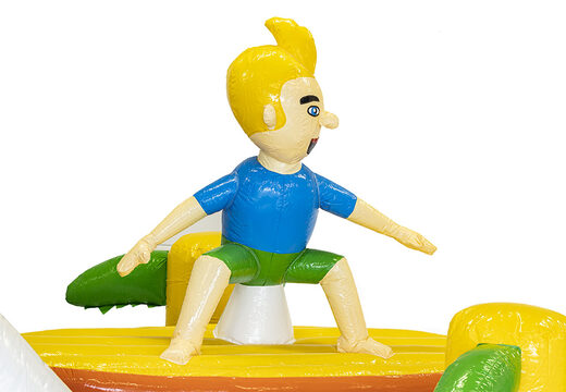Buy 13.5 meter long obstacle course in the surf theme with appropriate 3D objects for kids. Order inflatable obstacle courses now online at JB Inflatables UK