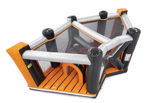 Mega inflatable 40-piece giga modular Gate Corner assault course for children. Order inflatable obstacle courses online now at JB Inflatables UK