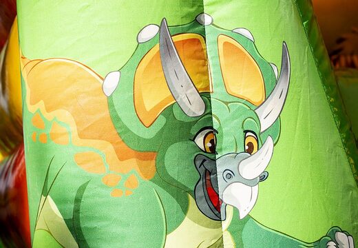 Small multifun Small multifun inflatable bouncy castle with roof and slide in dinosaur theme for sale. Buy bouncy castles online at JB Inflatables UK 