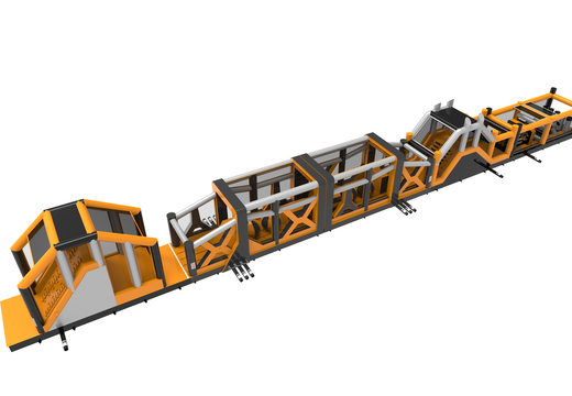 Mega inflatable adventure run obstacle course of no less than 48.5 meters long for kids. Buy inflatable obstacle courses online now at JB Inflatables UK