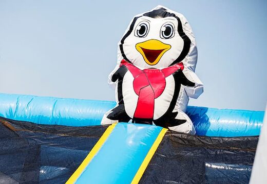 Inflatable bouncer in the Frozen theme with slides and fun obstacles with prints for children. Buy bouncers online at JB Inflatables UK