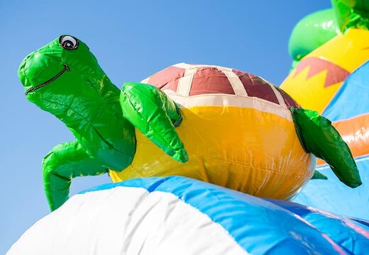 Buy Maxifun super bouncy castle in bright colors and fun 3D figures in a clownfish theme at JB Inflatables UK. Order inflatable bouncy castles now online at JB Inflatables UK