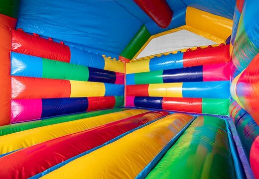 Order a standard superblock bounce houses in a striking design and a funny animation in the shape of a doll for children. Order bounce houses online at JB Inflatables UK