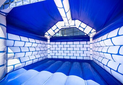 Buy standard blue castle bouncy castles with a knight theme for kids. Buy bouncy castles online at JB Inflatables UK