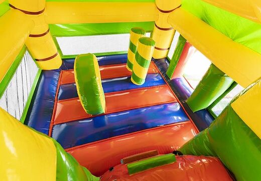 Buy large inflatable air cushion with slide in crocodile theme for children