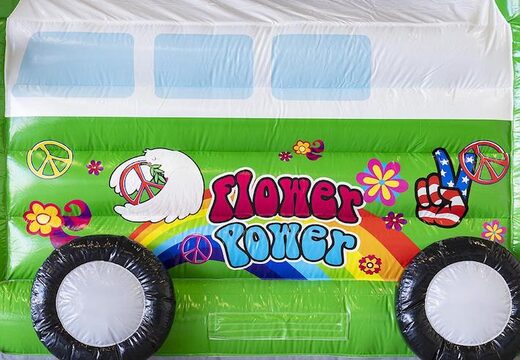 Order inflatable bouncy castle standard with roof in hippy theme green for children