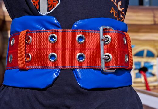 Professionele Bungeerun springkussen spel kopen voor zeskamp dorpsfeest actie in thema piraat voor kids bij JB Inflatables