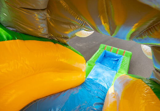 Jungle Theme Inflatable Multiplay Big Bouncer With Slide For Kids For Sale