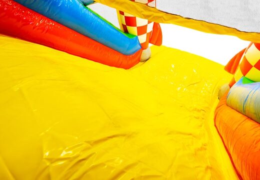 Order 13m inflatable obstacle course in Comic theme for kids. Buy inflatable obstacle courses now online at JB Inflatables UK