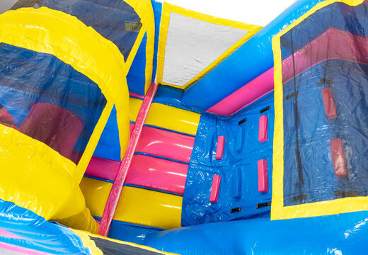 Order 13 meters inflatable obstacle course in theme Flamingo for kids. Buy inflatable obstacle courses now online at JB Inflatables UK