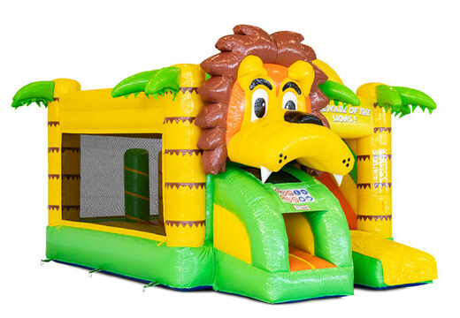 Inflatable Mini Multiplay bouncy castle in Lion theme for sale at JB Inflatables. Order inflatable bouncers at JB Inflatables UK