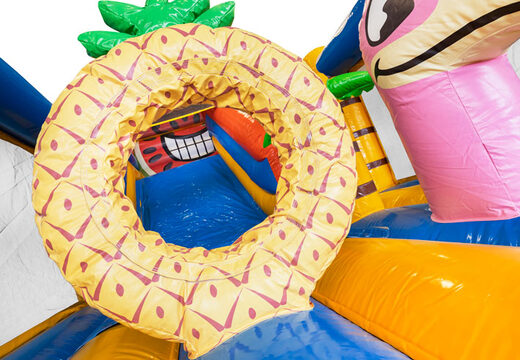 Order inflatable Multi Slide Caribbean bouncy castle with slide for children. Buy inflatable bouncy castles now online at JB Inflatables UK