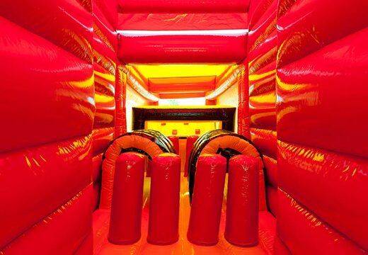 Obstacles on bouncy castle obstacle course