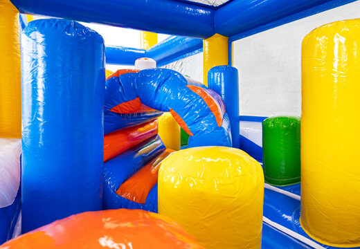 Blue red yellow green obstacle course crawl hole module Pillar Dodge