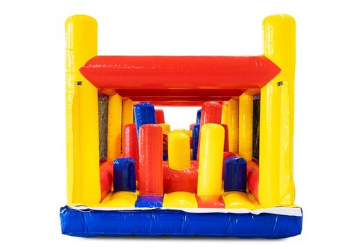 Modular obstacle course with pillars and crawl hole