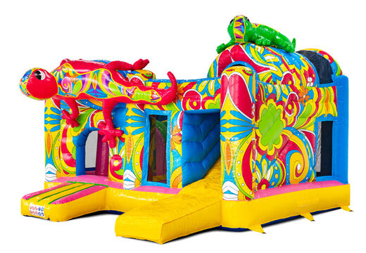 Yellow pink blue colorful floral prints on Multiplay Ibiza JB Meppel