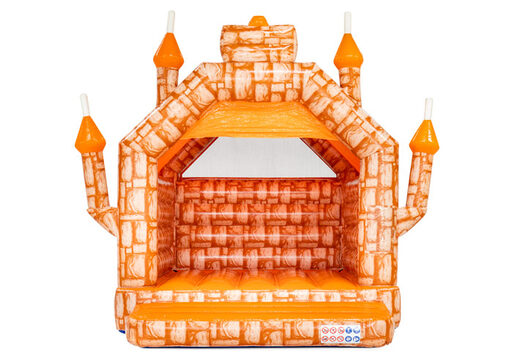Standard Bouncy Castle Orange Brick Castle theme for sale at JB in Meppel