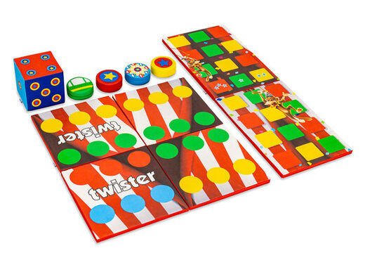 Colorful game set front of Softplay in Rollercoaster theme