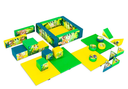 Softplay set XL Jungle Dino theme colorful blocks to play with