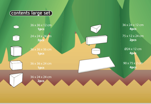 Purchase the contents of the Softplay Large set in Jungle - Dino theme online