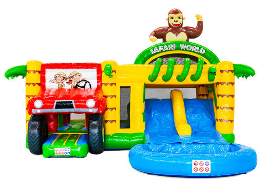 Buy Multiplay Dubbelslide Inflatable Castle in safari gorilla theme at JB