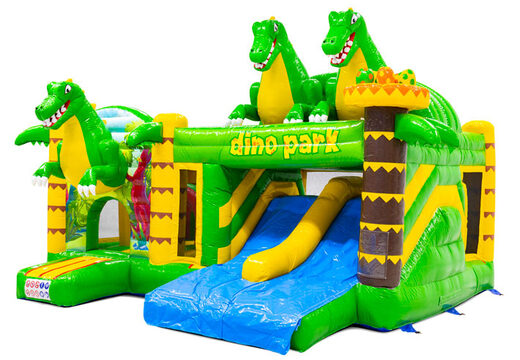 Multiplay Dubbelslide inflatable with two slides in dino theme