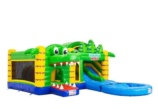 Side of Multiplay Doubleslide with pool in crocodile theme