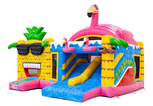 Buy Multiplay Doubleslide Bouncy Castle with Hawaii Flamingo Theme at JB
