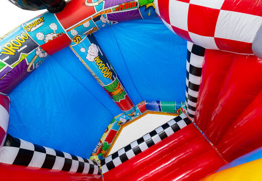 Comic strips depicted on inflatable game - A-frame bouncy castle available at JB Inflatables