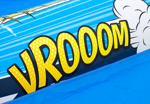 Comic theme A-frame Super Comic bouncy castle air cushion, order today at JB Inflatables