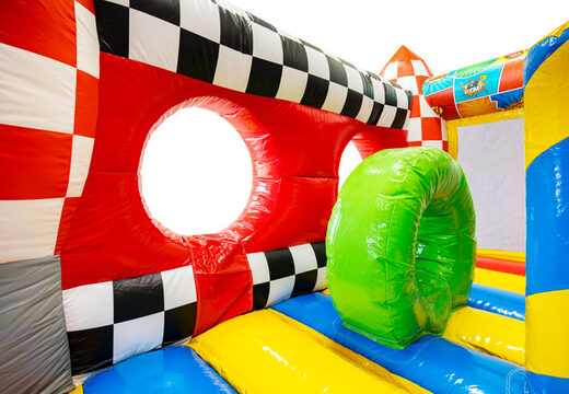 Playful and colorful inflatable obstacle course with Comic details